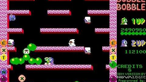 [Part 6/10] Bubble Bobble (DOS version) 2-players walkthrough, Player1 final score: 3631690