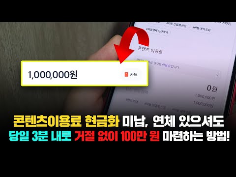콘텐츠이용료현금화 미납, 연체 있으셔도 당일 3분 내로 거절 없이 100만 원 마련하는 방법!