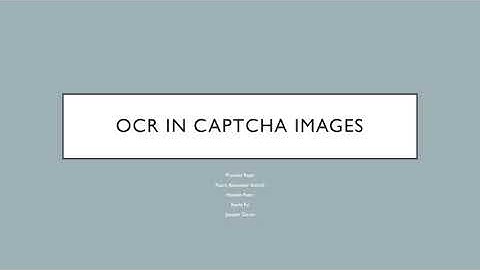 Project Proposal - OCR for CAPTCHA Images