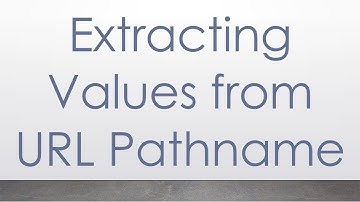 Extracting Values from URL Pathname