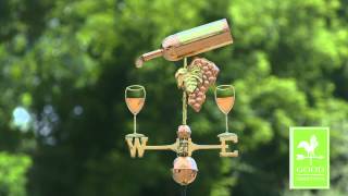 Good Directions 917P Wine Bottle Weathervane - Polished Copper