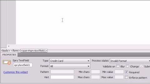 Dreamweaver CS4 Tutorial - 28 - Text Field Form Validation