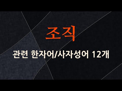 조직에 관한 한자어/사자성어 12개