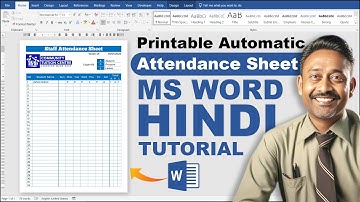 How to Make Automatic Attendance Sheet in MS Word | MS Word Hindi Tutorial