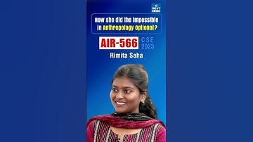 Anthropology Strategy for UPSC by Rimita Saha Rank 566 CSE Topper 2023 #upsc #ias
