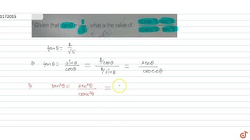 Given that `tan theta  = 1/sqrt5`, what is the value of `(cosec^2 theta - sec^2 theta)/(cosec^