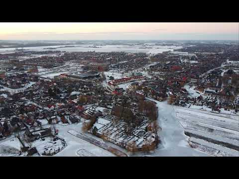 Frozen lakes in Langedijk, Netherlands