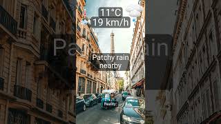 Weather in Paris today: Patchy rain nearby (11°C)