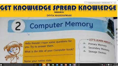 COMPUTER IT MATRIX PART-2 CLASS-4 CH-2 COMPUTER MEMORY