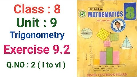 #Maths | Class 8 | Unit 9 | Exercise 9.2 Q.2 ( i to vi ) |  Sindh textbook board