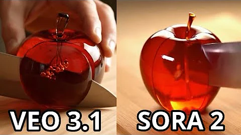 VEO 3.1 vs SORA 2 - Glass Fruit Cutting AI ASMR Comparison 