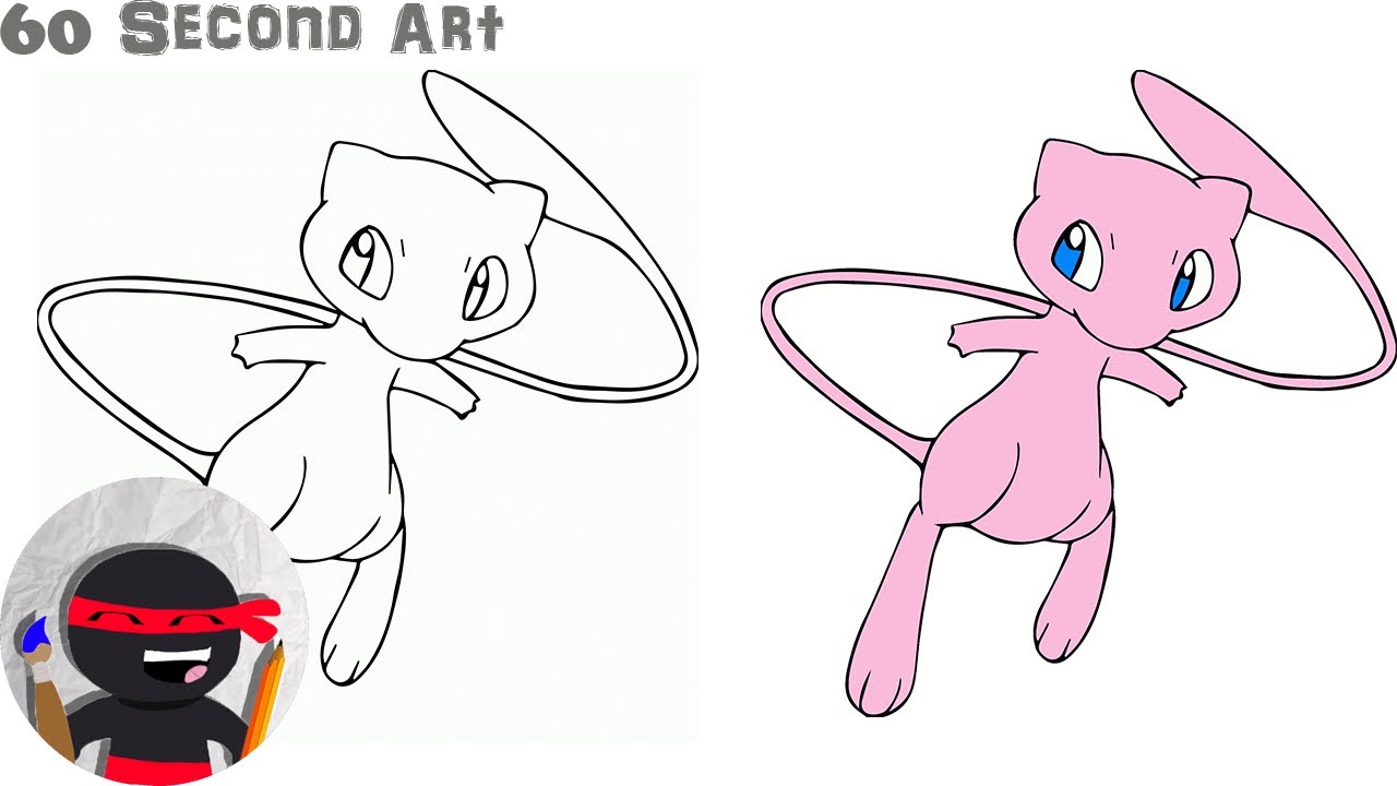 How to Draw Mew from Pokemon - Really Easy Drawing Tutorial