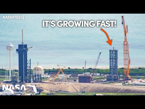 SpaceX Rapidly Stacking Florida Starship Launch Tower