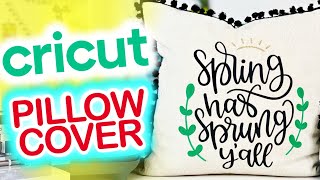 CRICUT PILLOW COVER\/CASE PROJECT with HTV\/IRON-ON | CRICUT PROJECTS FOR BEGINNERS |