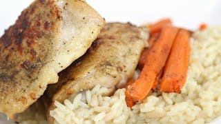 Crispy Chicken with Carrots & Rice Pilaf in the Ninja Foodi!
