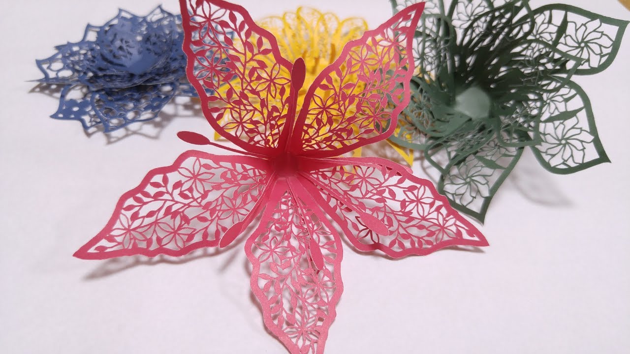 3d Paper Cutting Art Flower 濱直史の花模様の立体切り絵 花３ Youtube