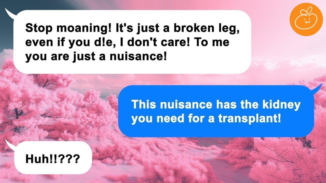 [Apple] I broke my leg in accident but my mom cursed me Go D!e!, later she beg me for a kidney