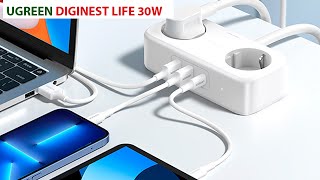 Ugreen DigiNest Life 30W: универсальный удлинитель на две розетки с USB-A и USB-C