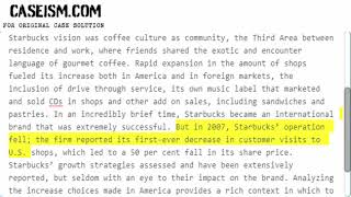 Trouble Brews at Starbucks Case Solution & Analysis Caseism.com