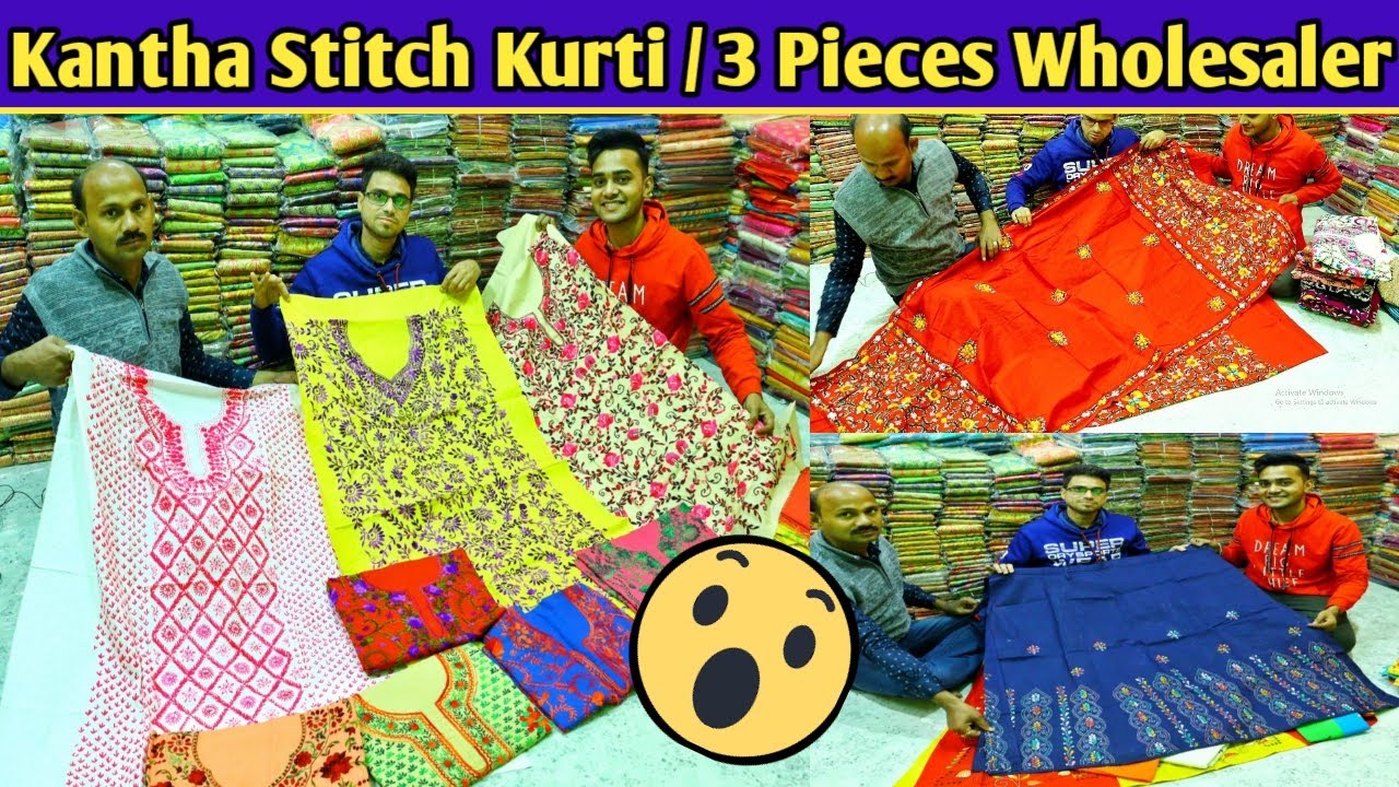 Cotton Kotki And Kantha stitch patch Kurti SN2023WPCK92