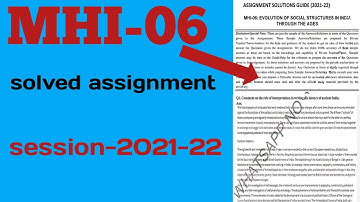 MHI-06 SOLVED ASSIGNMENT 2021-22 IGNOU mhi-06 solved assignment-2021-22
