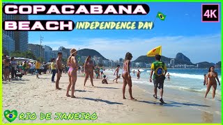 [4k] Walking COPACABANA Beach 🇧🇷 Independence Day in Rio de Janeiro | Brazil | 2022