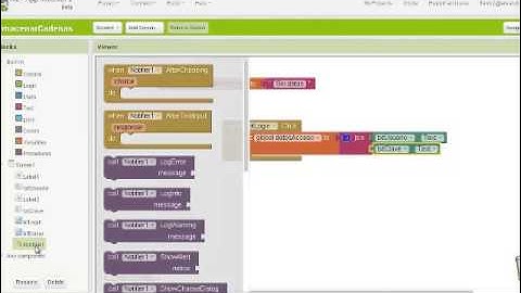 App Inventor 2:Concatenar y Almacenar cadenas usando el bloque Join