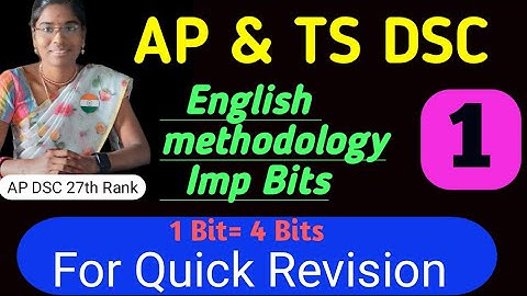 English Methodology Imp Bits || AP TS DSC  || English Methodology bits for Quick Revision | part-1