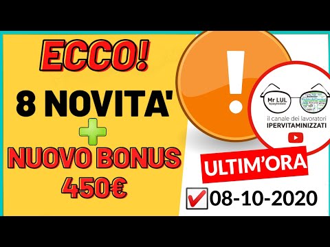 ECCO! 8 NOVITÀ + NUOVO BONUS 450€ (ANIEF) [ULTIMISSIME OTTOBRE 2020]