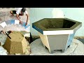 How to make hexagonal flower pots with cement and ceramic tiles is easy to make #51