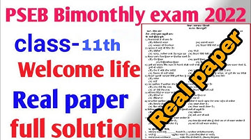 11th welcome life bi monthly test full solved august class 11th ਸਵਾਗਤ ਜਿੰਦਗੀ full important question