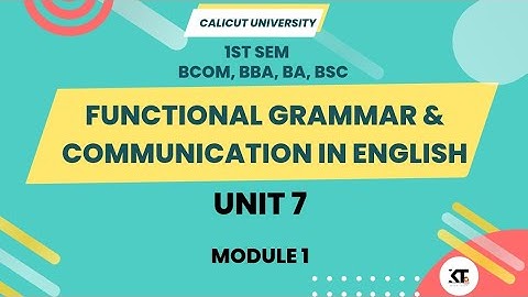 Calicut University| 1st sem| Functional Grammar| 7 th unit |Connectives |