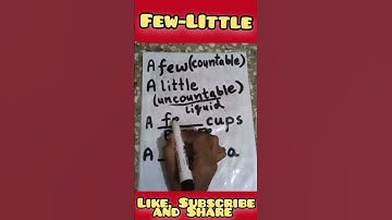 ESL grammar - quantifiers - a few vs a little #shorts #youtube