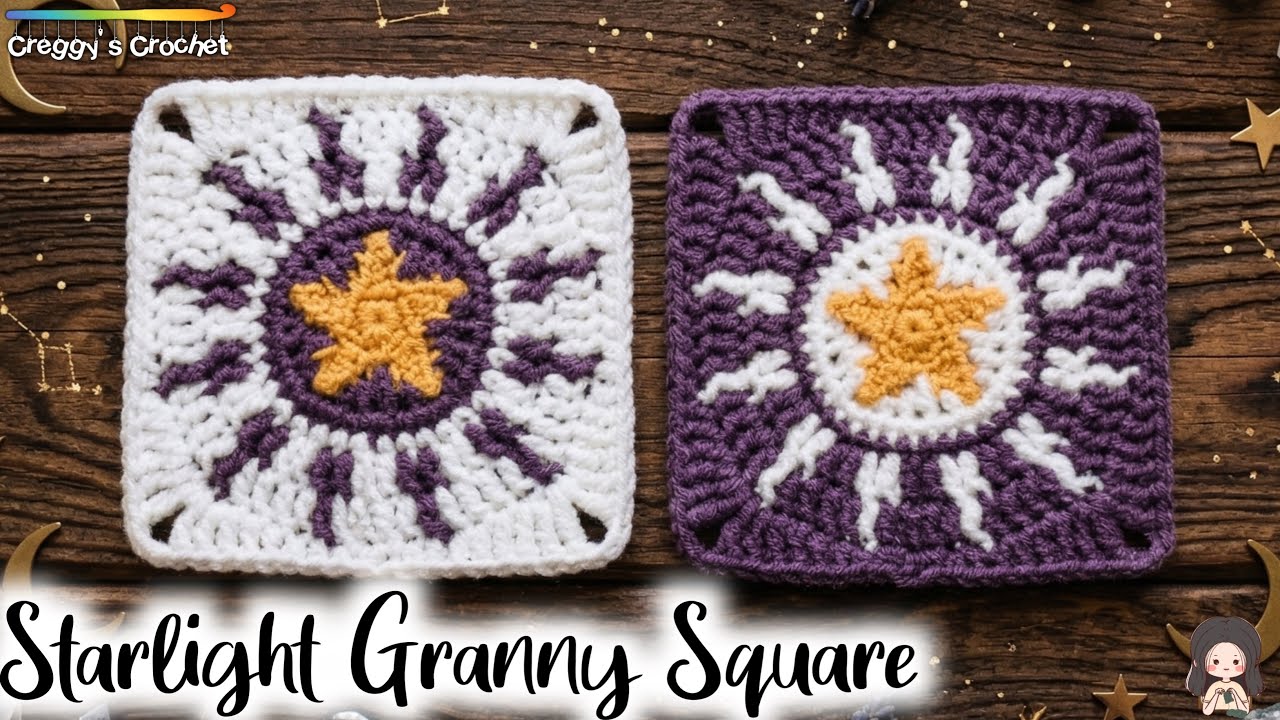 🌟 Crochet “Starlight” Granny Square | Tutorial 🌟