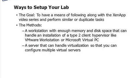 Citrix XenApp 6 Training: Lab Setup (02/27)