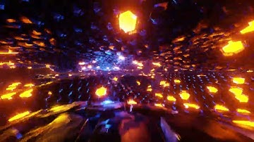 4K VJ Loop. Flying through a tunnel with waves and neon light