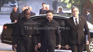 Zelenskyy arrives to meet Pope Leo XIV at residence outside Rome