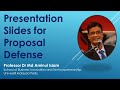 Dfense de proposition  prof dr aminul islam