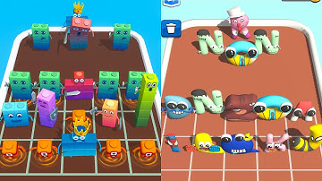 MERGE ALPHABET LETTER ABC VS NUMBER CUBE RUN - Merge Battles GamePlay - iOS, Android Part 1