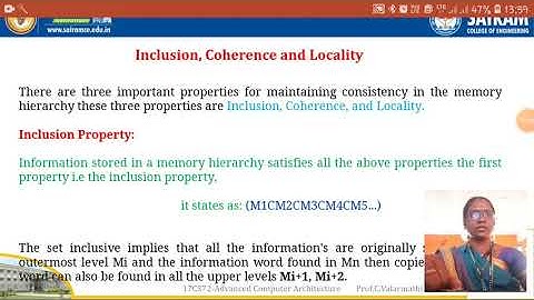 Lecturevideo_17CS72_module2_Inclusion,Coherence&Locality_valarmathi.c