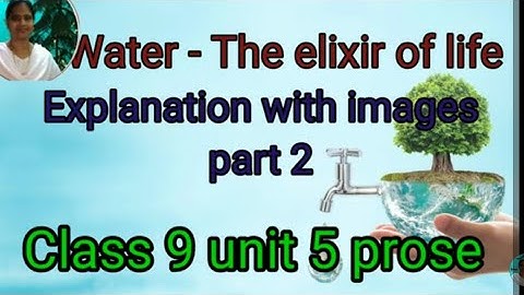 Water the elixir of life part 2 explanation with images class 9 unit 5 prose @brinda1764