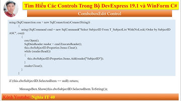 [Devexpress 19.1 Tutorial] Hướng Dẫn Sử Dụng Control ComboBoxEdit | Lập Trình Visual Studio 2019