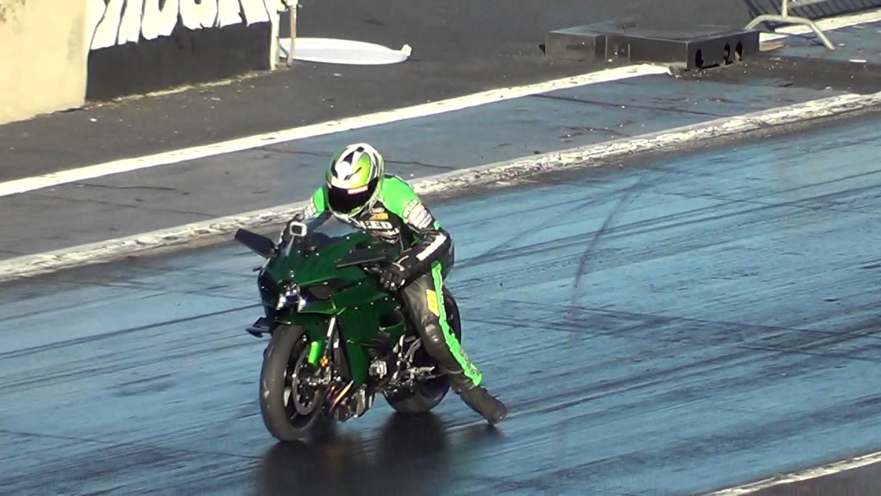 Rickey Gadson's Custom Hybrid Ninja H2R-G Secret dragstrip test 10/2014 ...