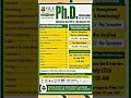 #PHD ADMISSION NOTIFICATION-2026 FULL & PART TIME #GLA UNIVERSITY MATHURA GREATER NOIDA#VIRAL SHORTS