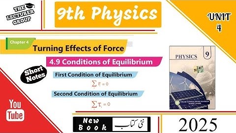 Conditions of Equilibrium | 9th Class Physics Chapter 4 | PTB 2025