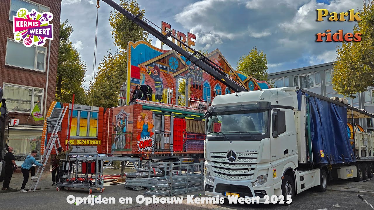 Oprijden en Opbouw Kermis Weert 2025 Deel 3