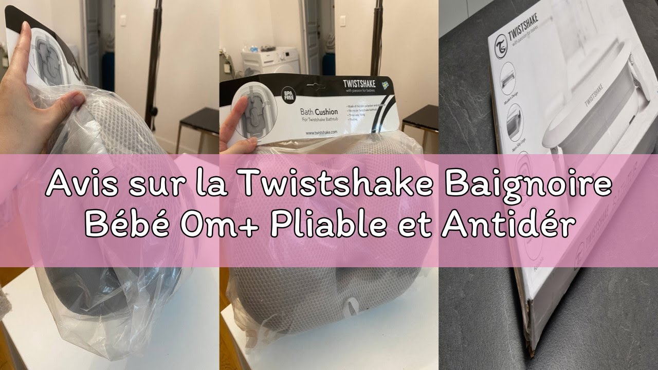 Avis sur la Twistshake Baignoire Bébé 0m+ Pliable et Antidérapante – Design Ergonomique et Sûr – Bas
