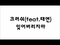 가사(Lyrics) - 크러쉬 잊어버리지마 ft 태연