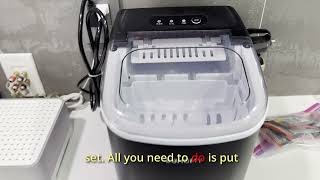 EUHOMY Countertop Ice Maker Machine with Handle