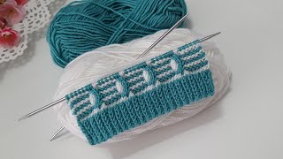 İki Renkli Çok Güzel Yelek Patik Bere Örgü Modeli Two Color Knitting Crochet